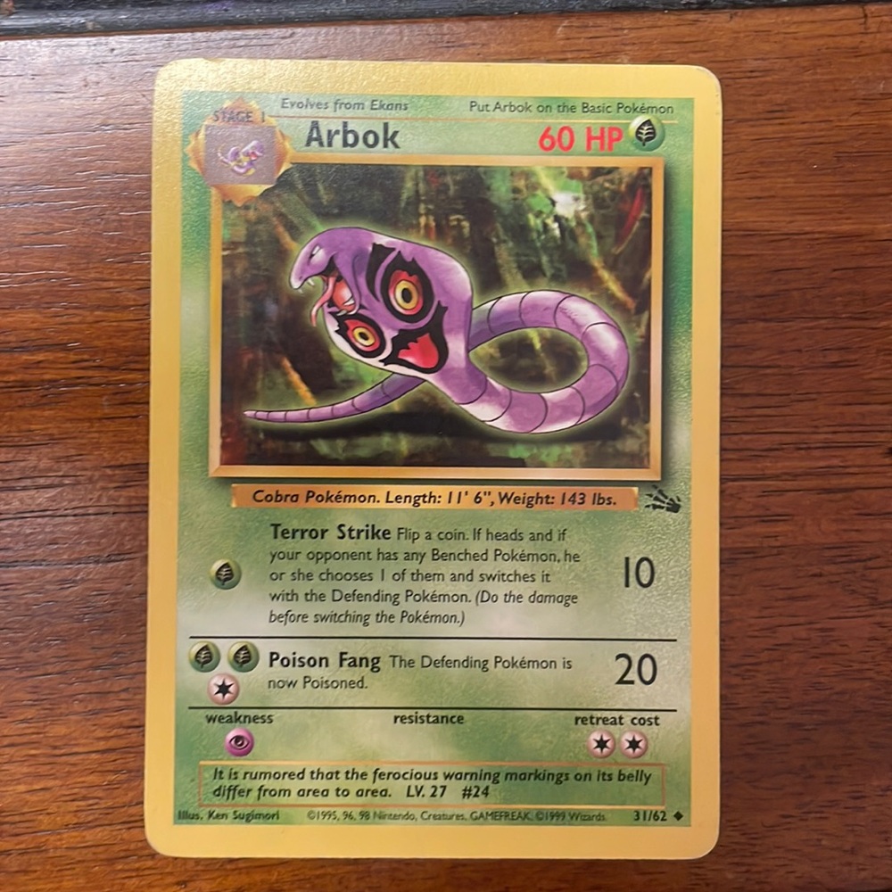 Arbok Pokémon Card
